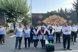  حضور کارشناسان بهداشت محیط در مراسم بدرقه کاروان بهداشت و درمان در اربعین حسینی